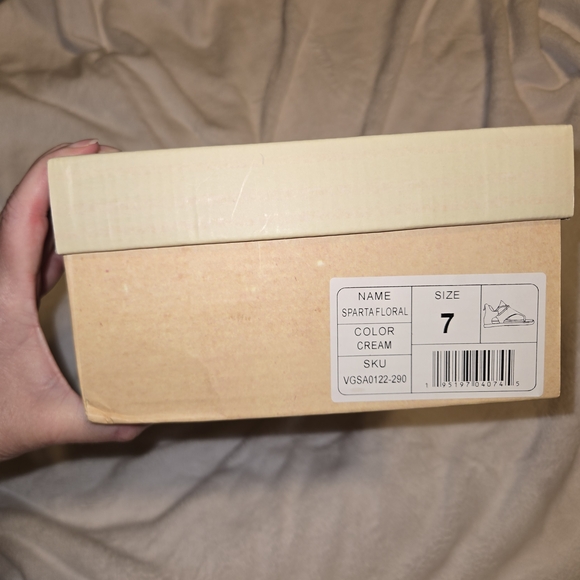 Very G Floral Canvas Sandals - Cream and Brown - Picture 7 of 7